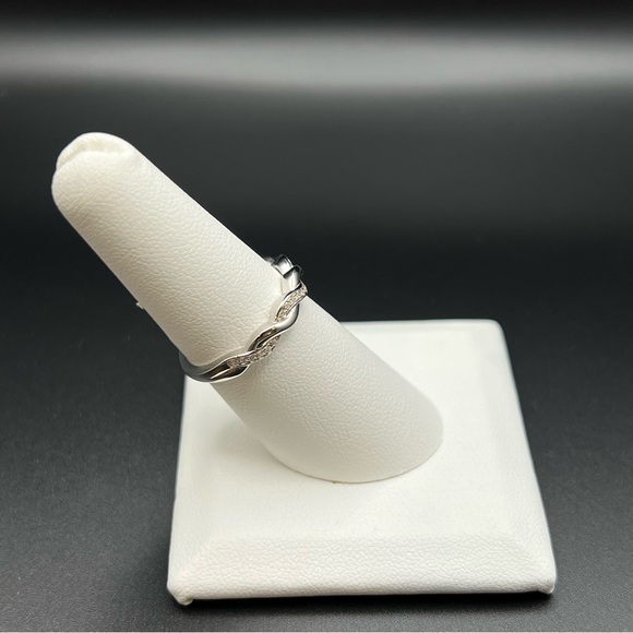 Braided Clear CZ Ring Sterling Silver - Picture 9 of 13